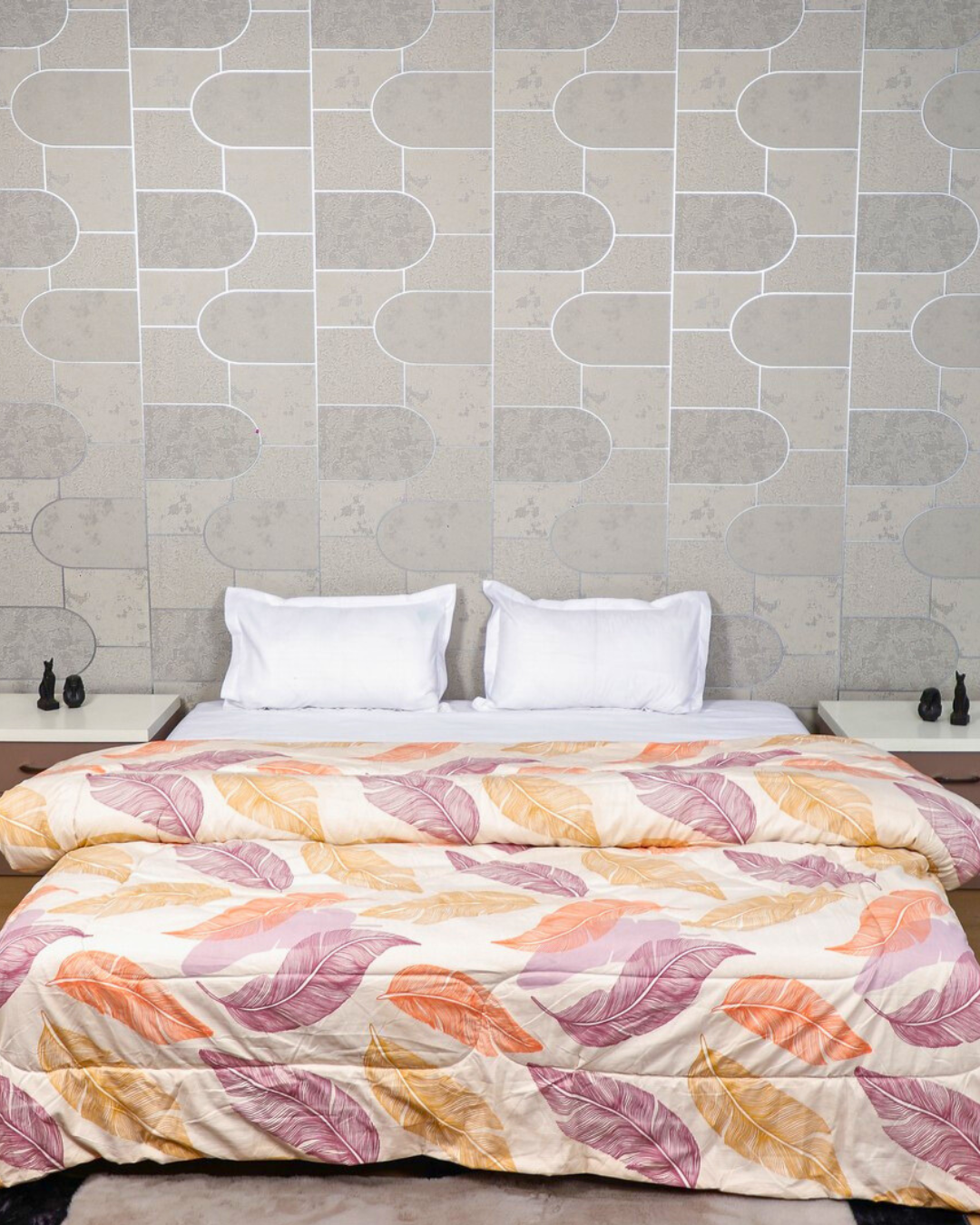 Fountain Grasses - DOUBLE BED REVERSIBLE COMFORTER (Big leaf)