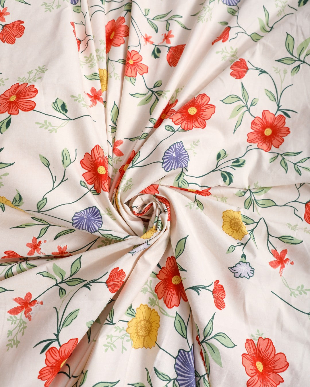 Anthurium Multi-Floral King Size Bedsheet Set with Quilted Designer Pillow Covers – Premium Cotton, Soft, Breathable & Luxury Bedding for All Seasons