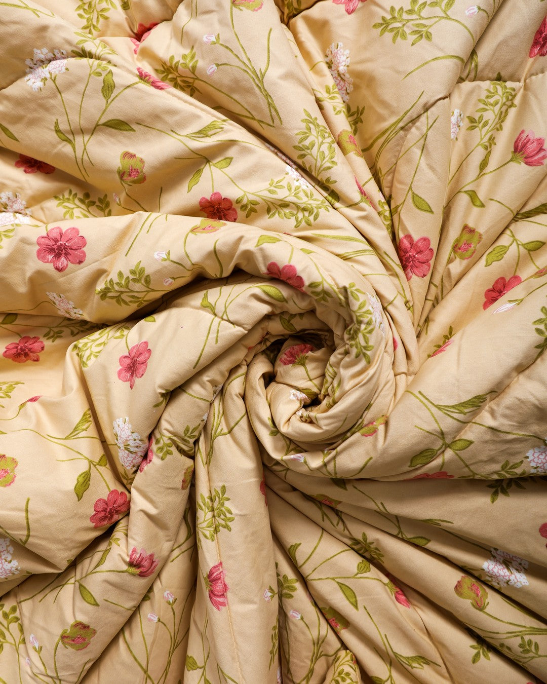 Fountain Grasses - DOUBLE BED REVERSIBLE COMFORTER (Cream Floral)