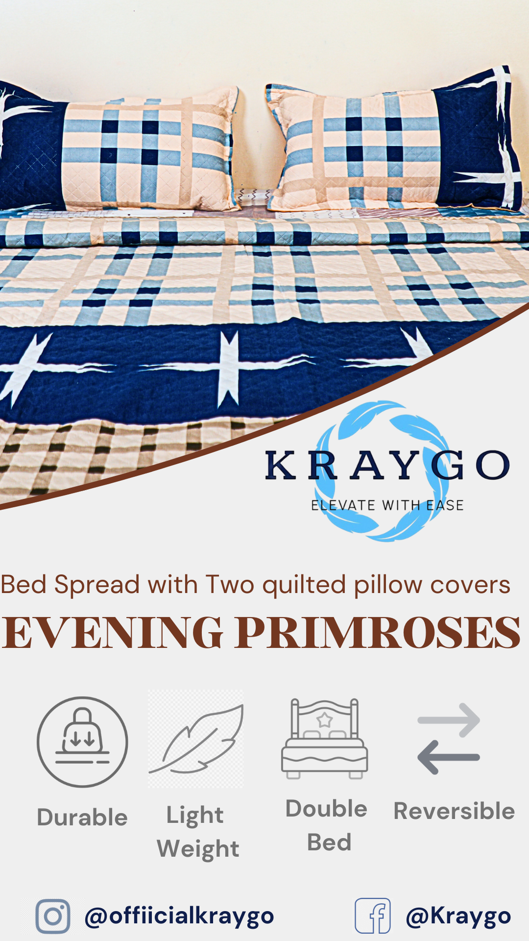 Evening Primroses - DOUBLE BED BEDCOVER/AC QUILTS PRINTED (Check)