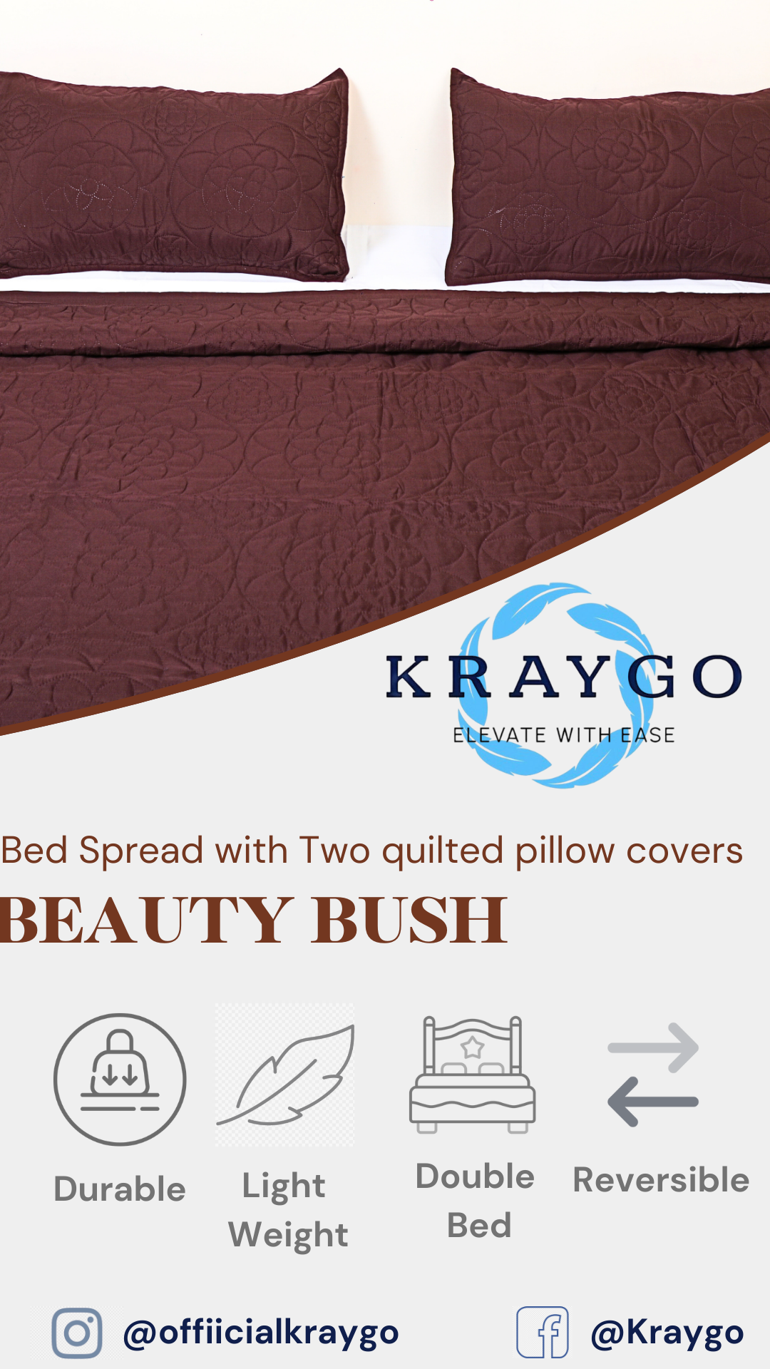 Beauty Bush Brown – Premium Quilted Bedspread for Elegant Bedrooms