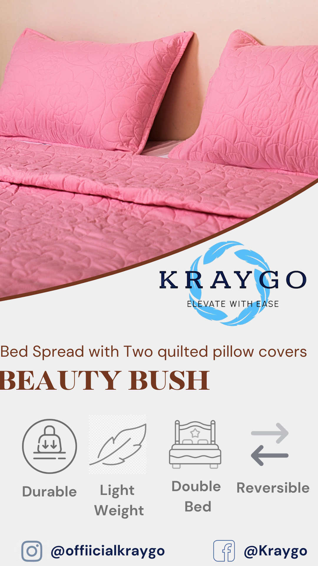 Beauty Bush Pink – Elegant Quilted Bedspread for a Luxurious Bedroom