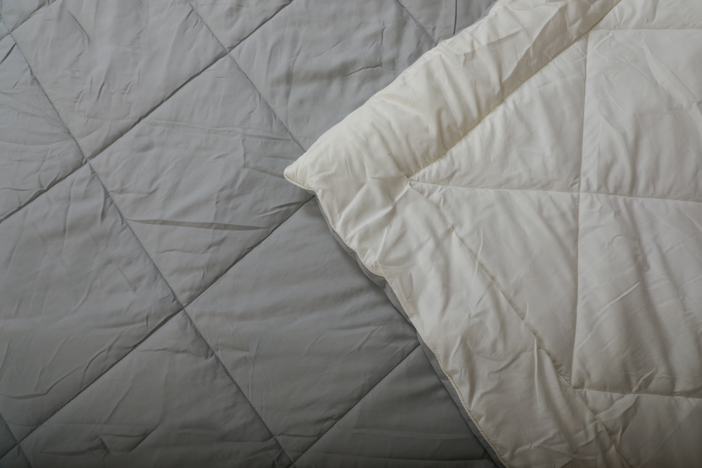 Fountain Grasses -DOUBLE BED REVERSIBLE COMFORTER (Grey White)