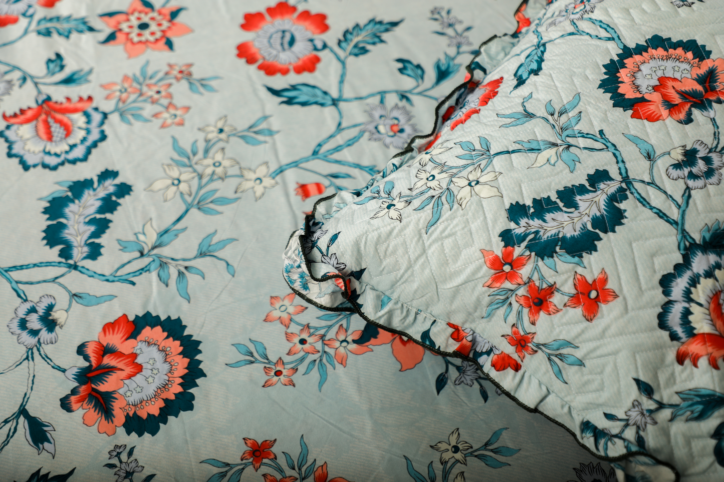 Baby Breath -SINGLE BED 3PCS BED SET Blue Floral