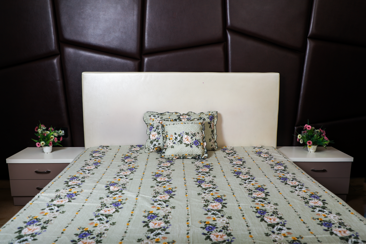 Baby Breath - SINGLE BED 3PCS BED SET (Green Floral)