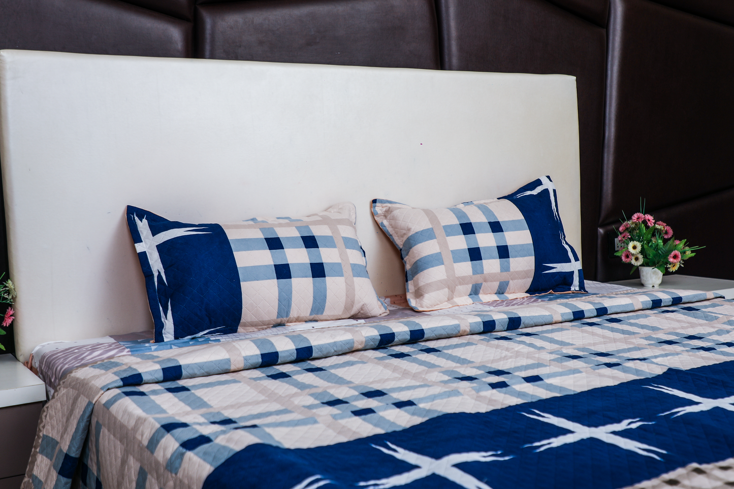 Evening Primroses - DOUBLE BED BEDCOVER/AC QUILTS PRINTED (Check)