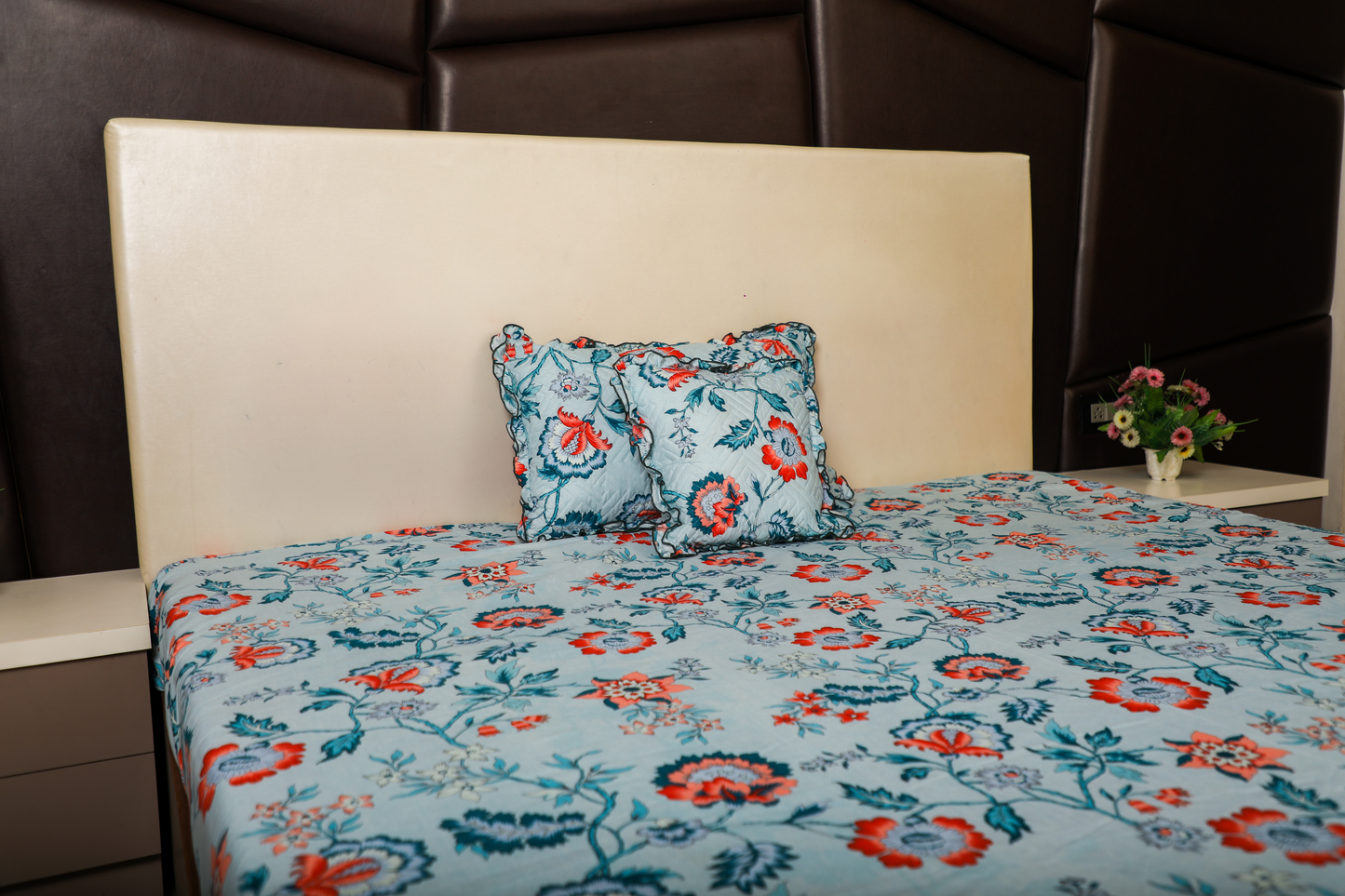 Baby Breath -SINGLE BED 3PCS BED SET Blue Floral