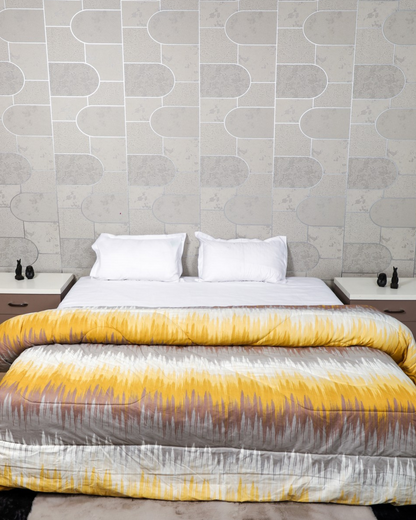 Fountain Grasses - DOUBLE BED REVERSIBLE COMFORTER (Sunset)