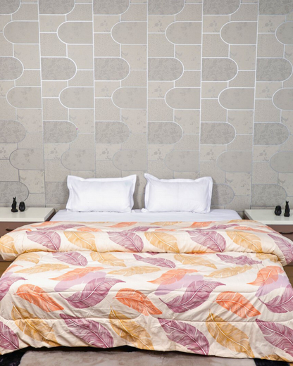 Fountain Grasses - DOUBLE BED REVERSIBLE COMFORTER (Big leaf)