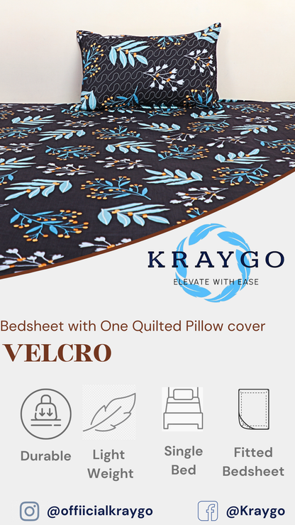 Velcro - FITTED SINGLE BEDSHEET (Dark Blue)