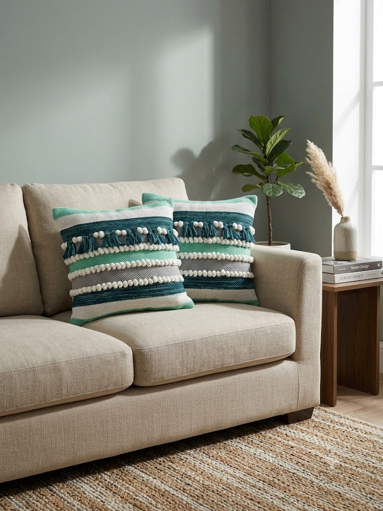 Cushion Cover Set | Green Pitloom