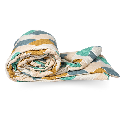 Fountain Grasses - DOUBLE BED REVERSIBLE COMFORTER (Geometric print)