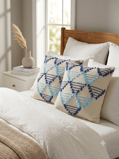 Cushion Cover Set | Blue Pyramid