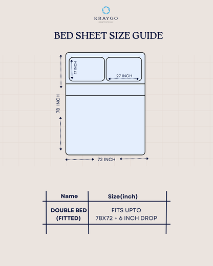 Velcro - FITTED  DOUBLE BED  BEDSHEET (Turquoise Blue)