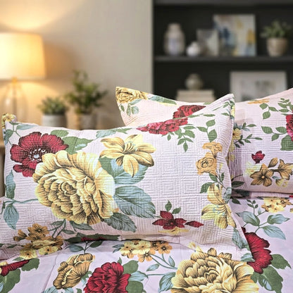 Rose Garden Double Bed Bedsheet (90x100)