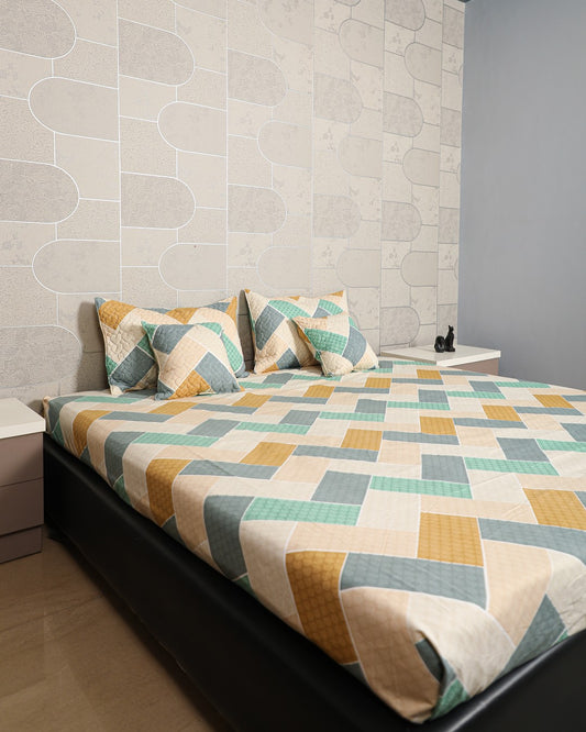 Baby Breath - KING SIZE 5PCS BEDSET (Geometric Pattren)
