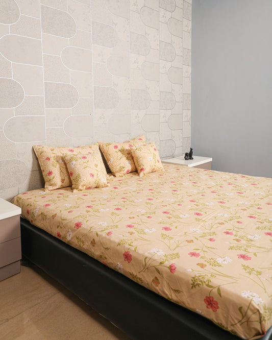 Baby Breath - KING SIZE 5PCS BEDSET (Cream Floral)