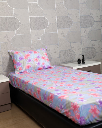 Anthurium - SINGLE BEDSHEET WITH QUILTED PILLOW COVER (Lavender)