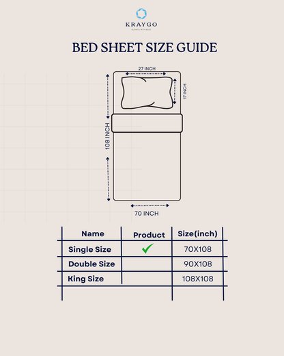 Anthurium - SINGLE BEDSHEET WITH QUILTED PILLOW COVER (Dark Green Colour)