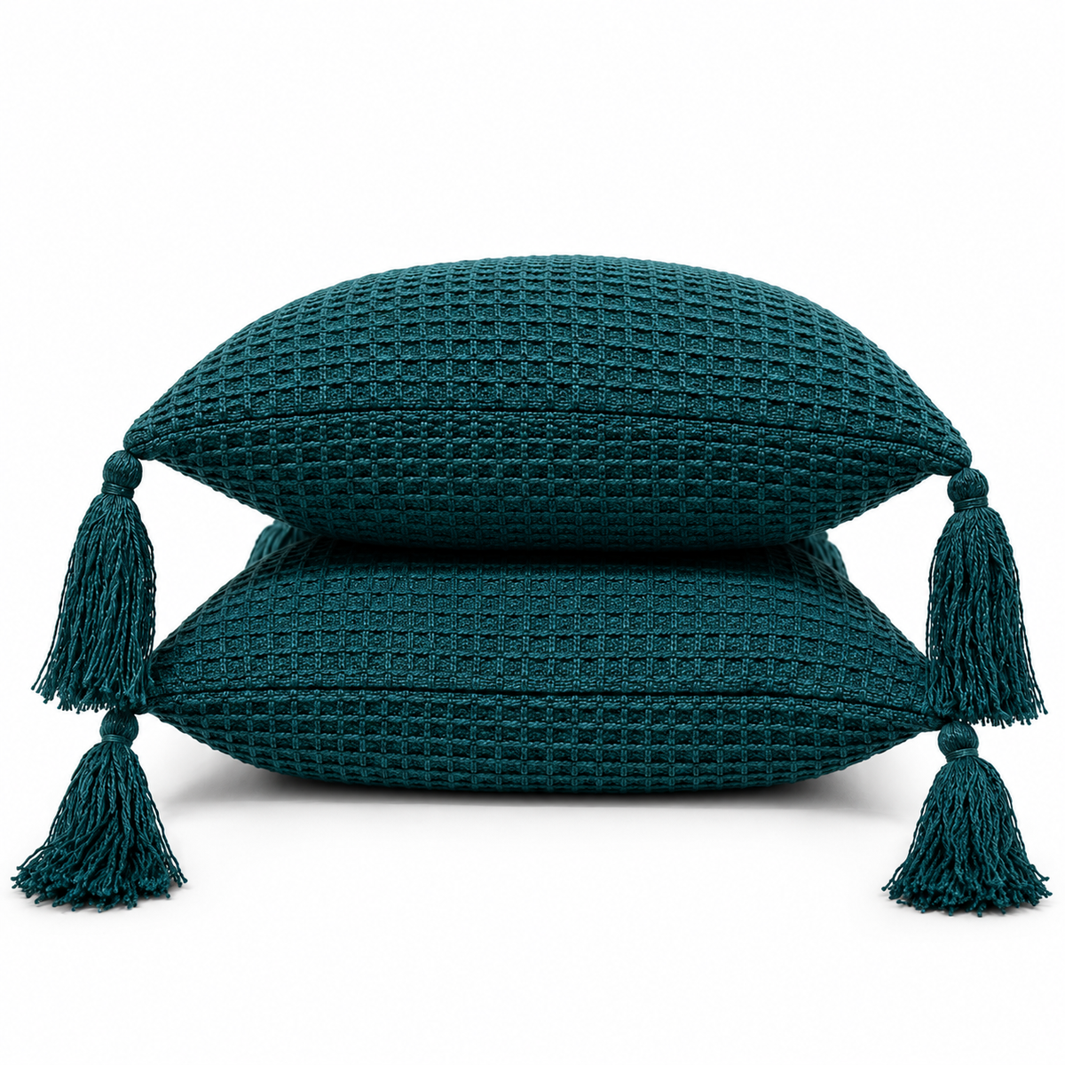 Waffle Texture Throw & Lumber Set | Deep Teal
