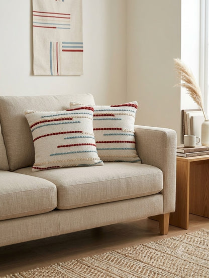 Cushion Cover Set | Line in White