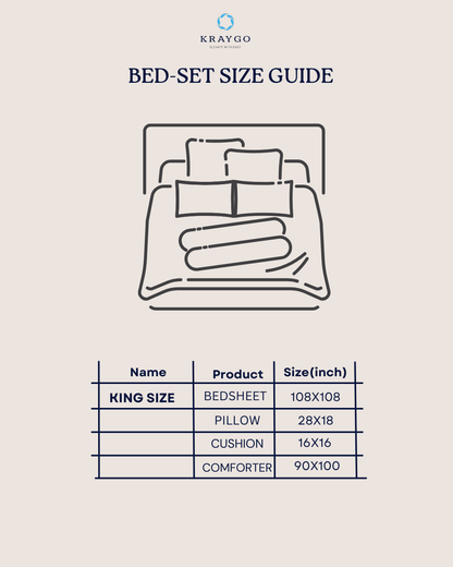 MARIGOLD - 6 Pc Bedset | Bedsheet, Comforter, Pillow Cover & Cushions (Birds on Branches)