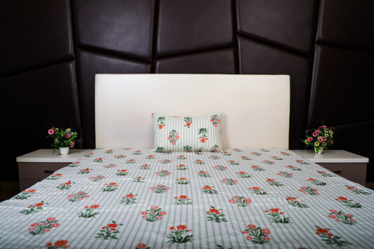 Velcro - FITTED SINGLE BEDSHEET (Lining Green)