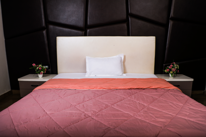 Fountain Grasses - SINGLE BED REVERSIBLE COMFORTER (Pink)