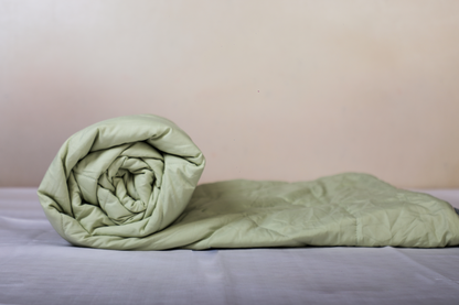 Fountain Grasses - DOUBLE BED REVERSIBLE COMFORTER (Green Grey)