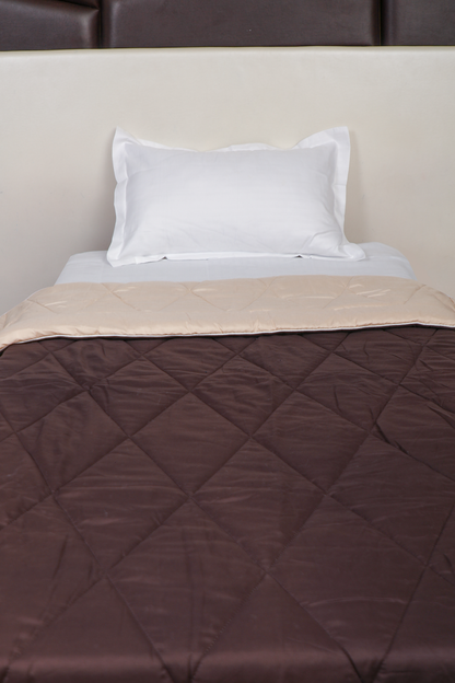 Fountain Grasses - SINGLE BED REVERSIBLE COMFORTER (Brown Cream)