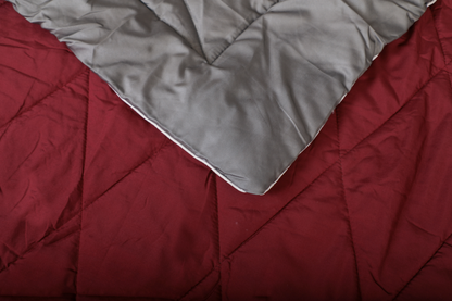 Fountain Grasses - SINGLE BED REVERSIBLE COMFORTER (Maroon Grey)