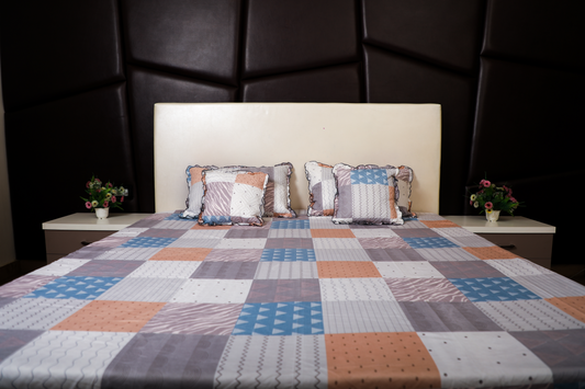 BABY BREATH – 5 Pc Bedset | Bedsheet, Pillow Cover & Cushions (4 Square)