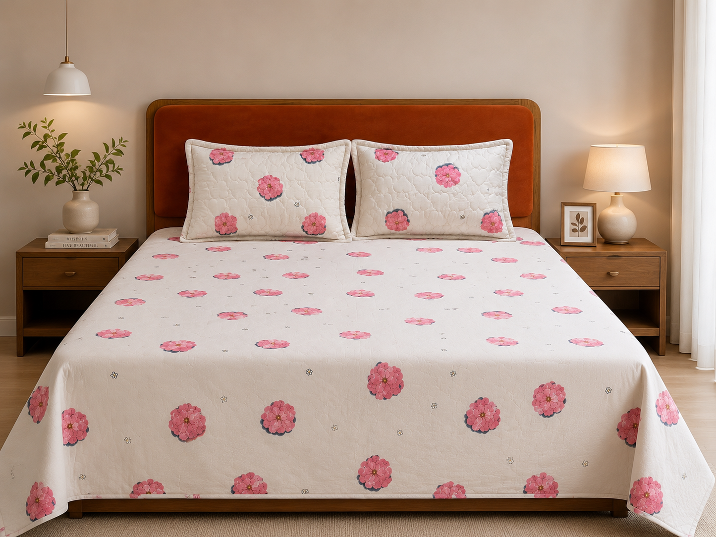 Rose Charm King Size Bedsheet (108x108)