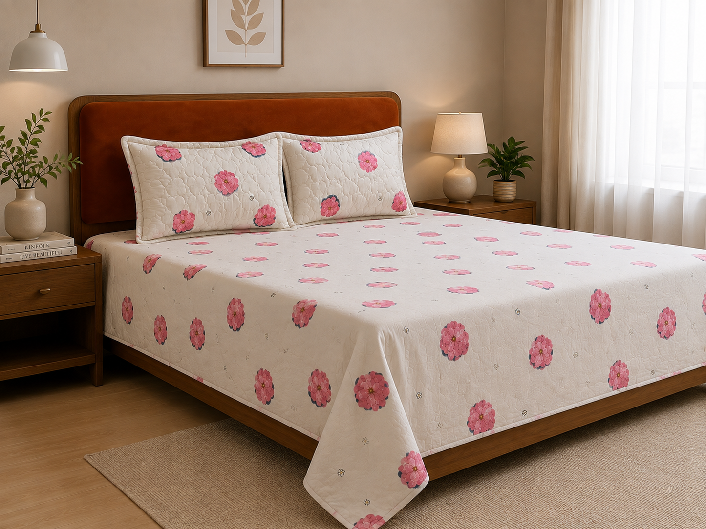 Rose Charm King Size Bedsheet (108x108)