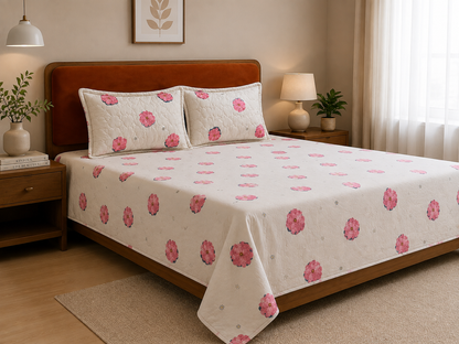 Rose Charm King Size Bedsheet (108x108)