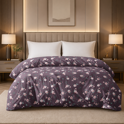Fountain Grasses - DOUBLE BED REVERSIBLE COMFORTER (Wine Floral)