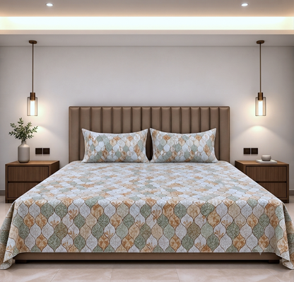 Amber Pebble Double Bed Bedsheet (90x100)