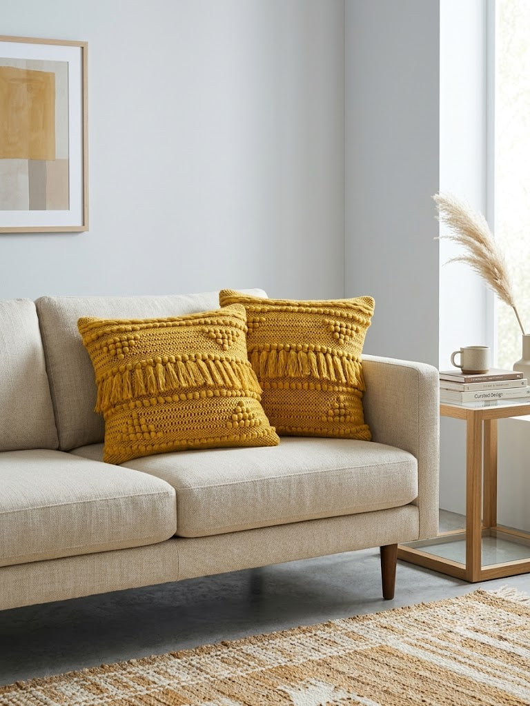 Cushion Cover Set | Mustard Pitloom