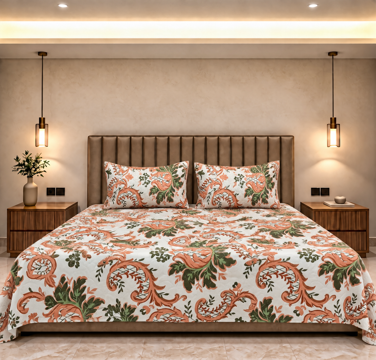 Petal Groove King Size Bedsheet (108x108)