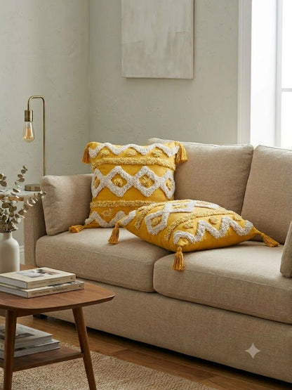 Cushion Cover Set | Mustard (Tufting)