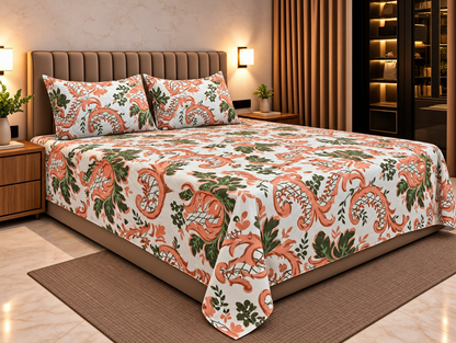 Petal Groove King Size Bedsheet (108x108)