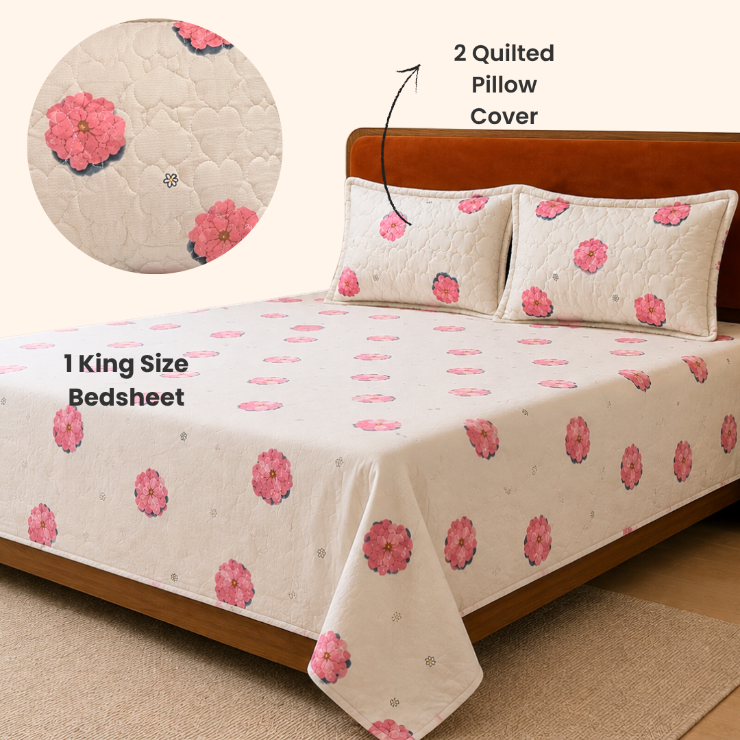 Petal Hush King Size Bedsheet (108x108)
