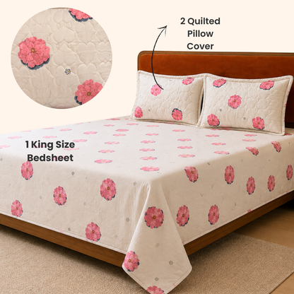 Petal Hush King Size Bedsheet (108x108)