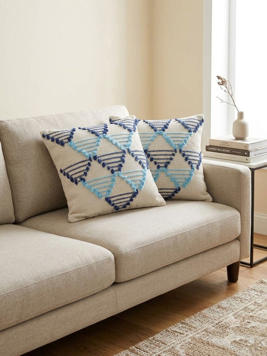 Cushion Cover Set | Blue Pyramid